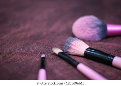 Set Of Old Makeup Brushes