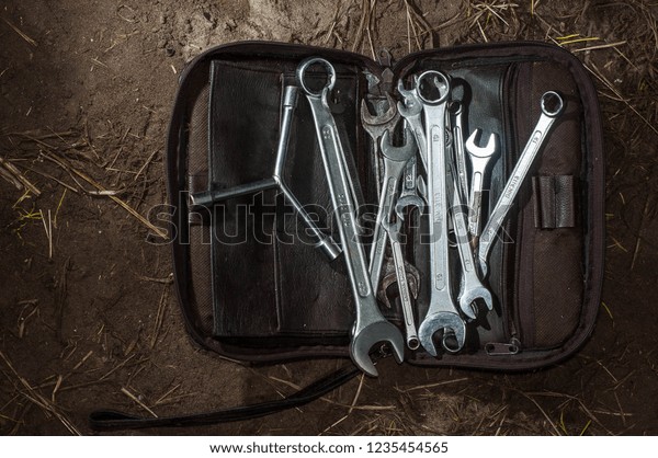 set of open-end\
wrenches