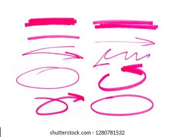 set of orange abstract hand-painted marker - Shutterstock ID 1280781532
