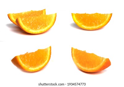 Set Of Orange Slices Isolated On White