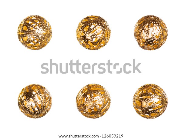 Set Oriental Decorative Golden Balls Stock Photo Edit Now 126059219