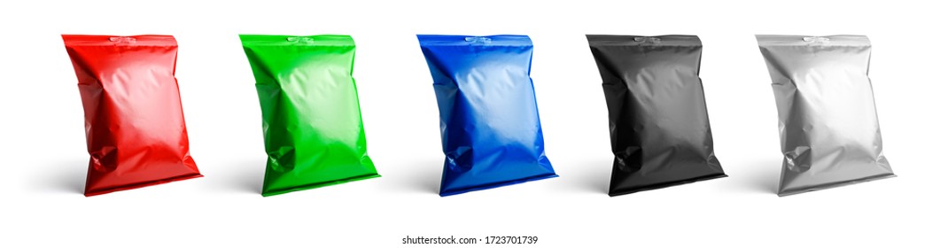 A set of packages in different colors for your design
