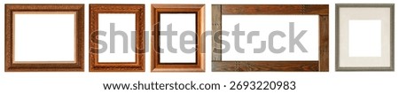 set of paintings frames isolated on white background