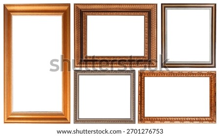 set of paintings frames isolated on white background