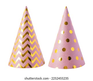 Set of Party hat isolated on white background with clipping path.