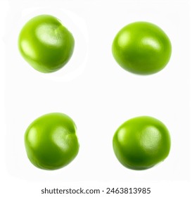 Set of peas isolated on white background. Close up.