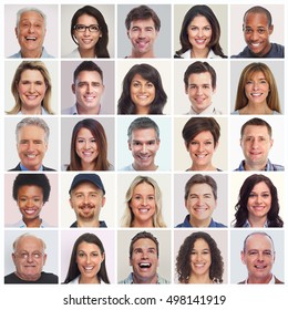 Set of people faces.