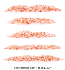 Set Pile Of Bath Salt On White Background