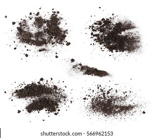 set pile dirt isolated on white background and texture, with clipping path, (high resolution)