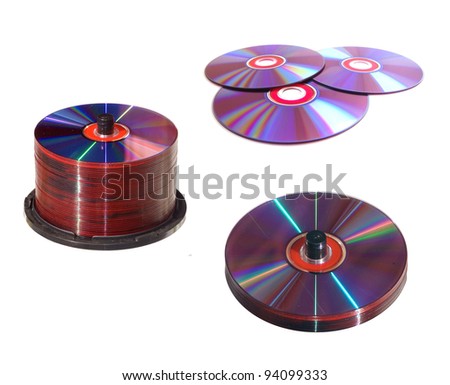 set of piles of cd, isolated object