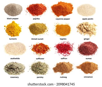 Set Piles On Powdered Spices Names Stock Photo 2098041745 | Shutterstock