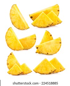 set of pineapple slices images