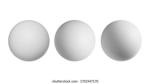 Set ping-pong ball isolated on white, clipping path 