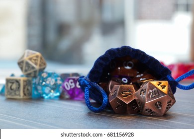 A set of polyhedral dice used for role playing games such as Dungeons & Dragons.