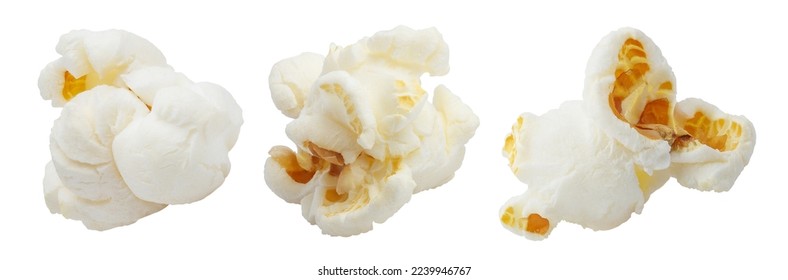 Set of popcorn, isolated on white background