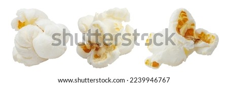 Set of popcorn, isolated on white background