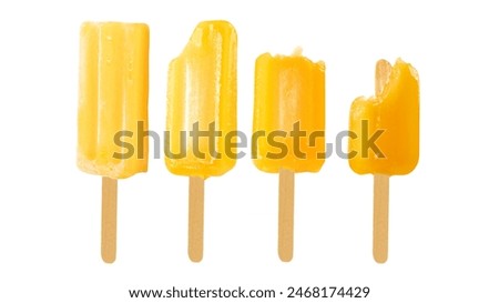 Set of popsicles isolated over a white background