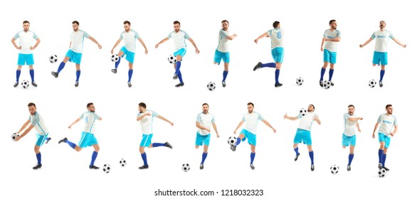 Set Professional Football Player On White Stock Photo 1218032323 ...