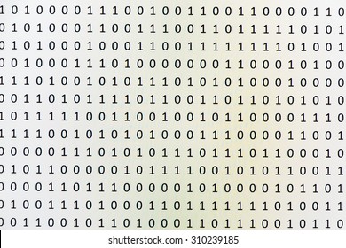 A set of random binaries captured with a camera from a laptop computer screen for digital or business concept background