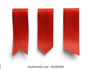 Set of red bookmarks isolated on white background 