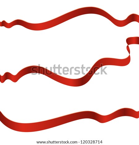 Set of red ribbons isolated on white background