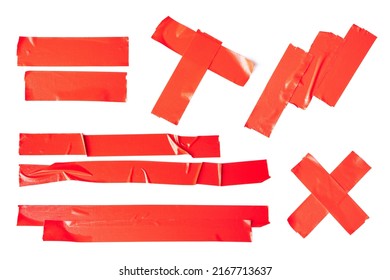 Set Red Tapes On White Background Stock Photo 2167713637 | Shutterstock