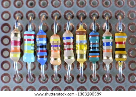 Set of resistors on a printed circuit board