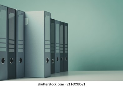 Set of ring binders in the archive, one is not aligned, data access concept, blank copy space - Shutterstock ID 2116038521