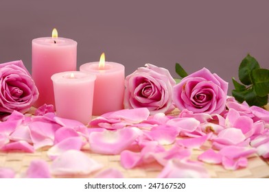 Set Rose Candle Petals On Mat Stock Photo 247167520 | Shutterstock