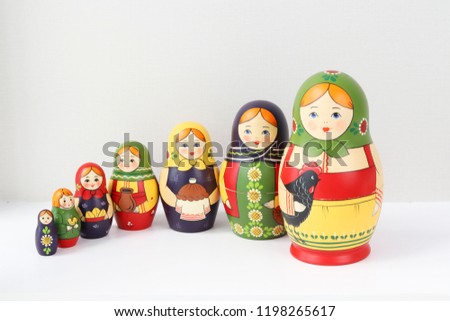 Set of Russian Doll with modern pattern.