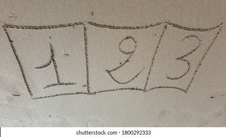 Set of sand writing numbers. 1, 2, 3, logo design