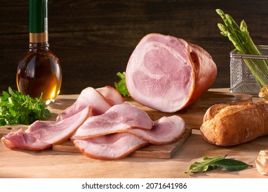 Set of sausages, salami, ham and smoked meats with rosemary cheese and spices on a dark background. Delicacy meat products - Shutterstock ID 2071641986