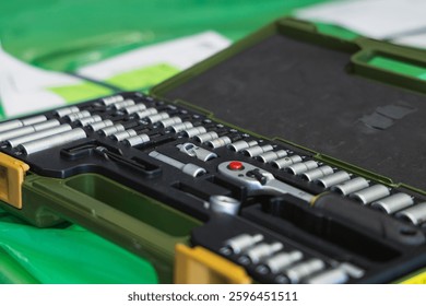 set of screwdrivers in a toolbox