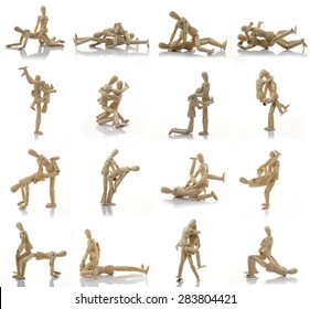 Set of sex positions kamasutra wooden dummy intercourse sex