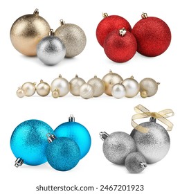 Set of shiny Christmas balls isolated on white - Powered by Shutterstock