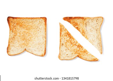 Set of slices toast bread isolated on white background, clipping path - Powered by Shutterstock