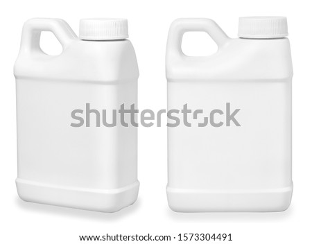 set of small white plastic canister isolated on white