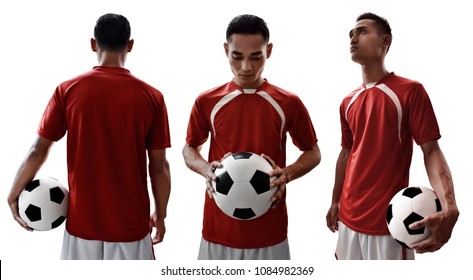 Set of soccer player isolated on white background - Powered by Shutterstock