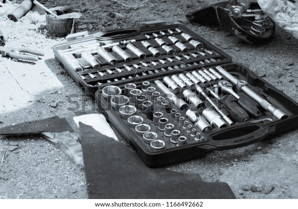 Set Socket Keys Box Black White Stock Photo 1166492662 | Shutterstock