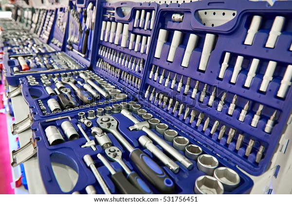 Set socket
wrenches in plastic box
closeup