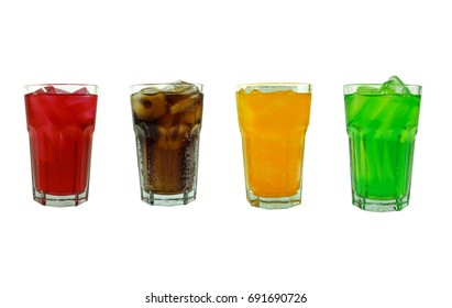 Set of solf drinks isolated on white background
