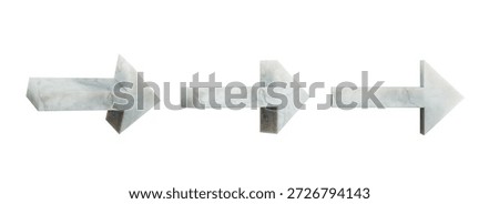 Set of solid marble arrows icon isolated on transparent white background.