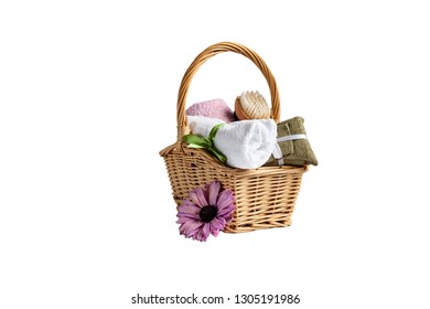 A Set Of Spa Items In The Basket