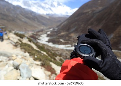 Set The Sports Watch Trekking On Himalaya Mountains