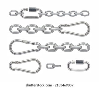 Set stainless steel carabiner oval. Quick link connector rigging hardware heavy duty stainless. Screwlock quick link lock. Ring hook chain rope connector buckle locked hook.