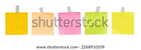 Set of sticky note with transparent tape