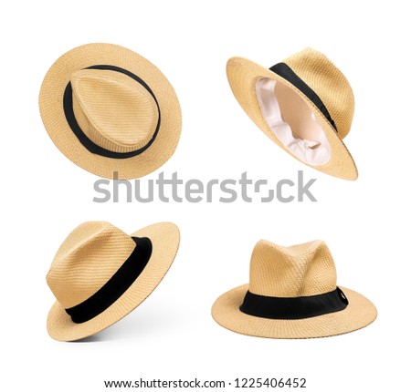 Similar – Image, Stock Photo girl with straw hat among lavender fields