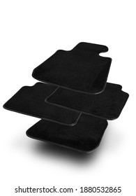 Set Of Summer Car Mats Isolated On White Background.