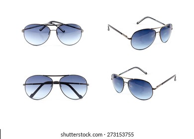 Set Sunglasses isolated on white background.The structure is made of lightweight objects - Powered by Shutterstock