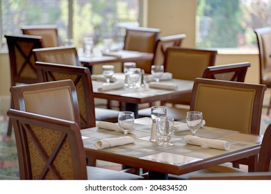 Set Up Table In A Restaurant